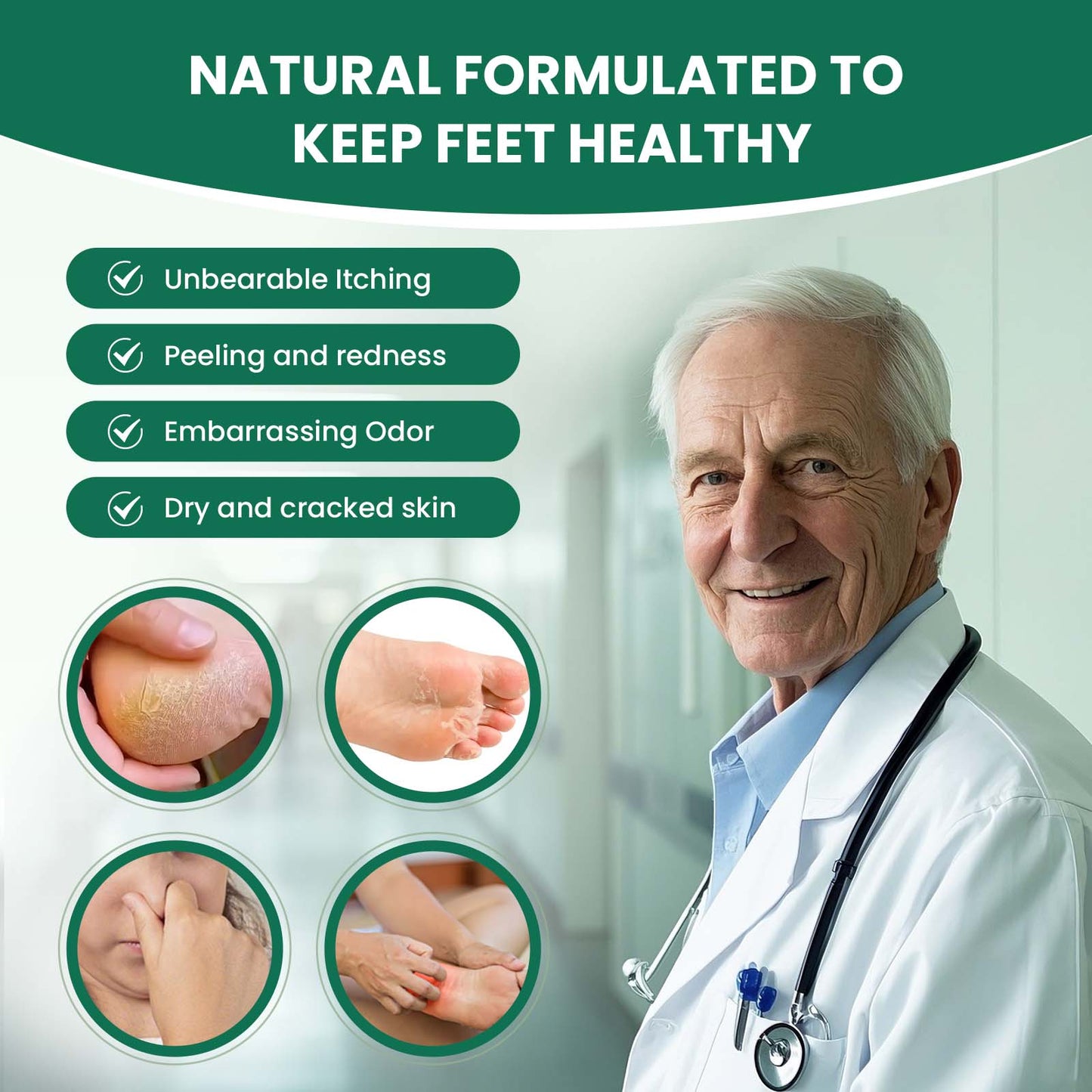 AIFUFAND Natural Athlete's Foot Treatment Spray – Soothes Itching, Burning & Prevents Fungal Infections | Ginger & Tea Tree Oil Formula for Foot Relief | Gentle Antifungal Care for Cracked, Dry Skin & Odor Control (Travel Size-20ML))