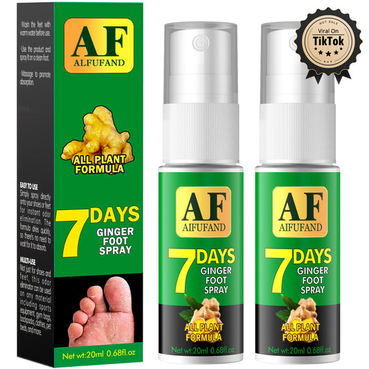 AIFUFAND Natural Athlete's Foot Treatment Spray – Soothes Itching, Burning & Prevents Fungal Infections | Ginger & Tea Tree Oil Formula for Foot Relief | Gentle Antifungal Care for Cracked, Dry Skin & Odor Control (Travel Size-20ML))