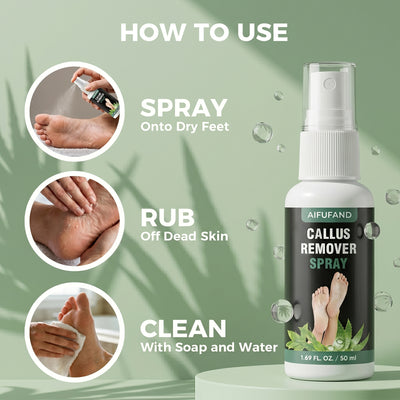 How to use AIFUFAND Callus Remover Spray on dry feet