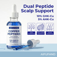 AIFUFAND copper peptide hair serum bottle with dual peptide scalp support