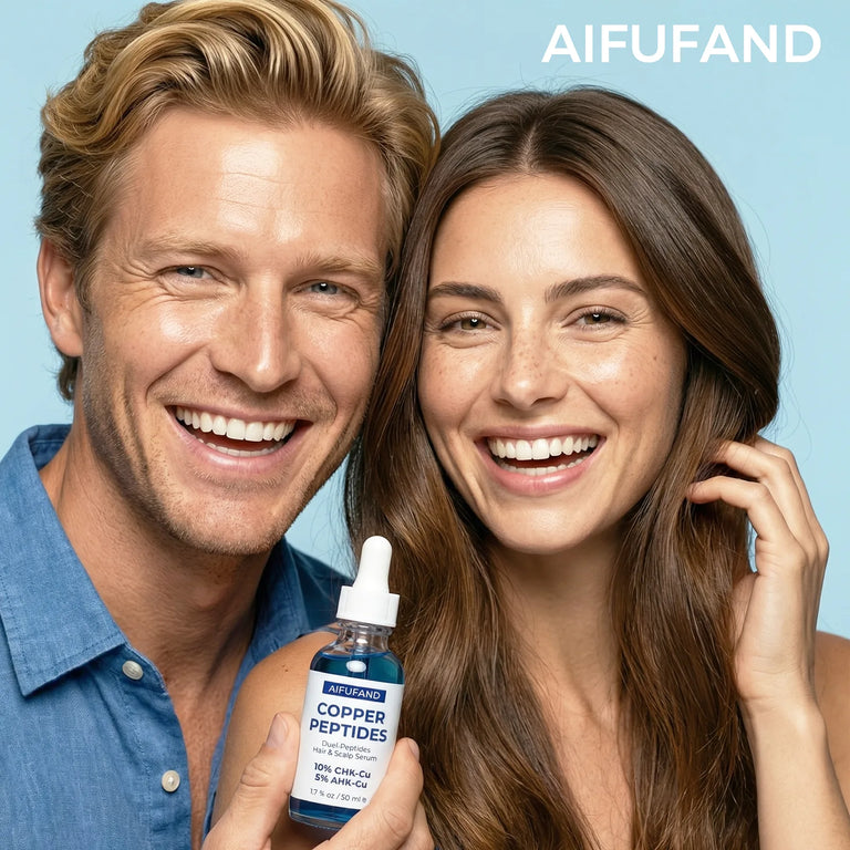 AIFUFAND copper peptide hair serum lifestyle image